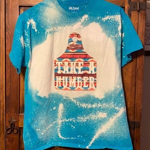 Gildan Take A Number  Bleached Tshirt size Med.